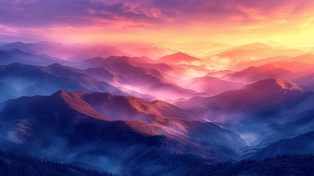 a sunset view of mountains and the valley