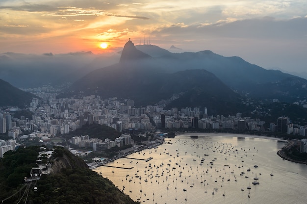 Sunset view of Rio de Janairo, Brazil