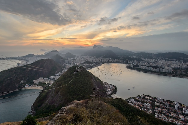 Sunset view of Rio de Janairo, Brazil