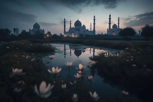 A sunset view of the taj mahal in agra