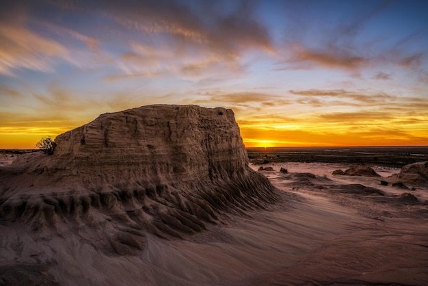 Sunset over Walls of China in Mungo National Park Australia