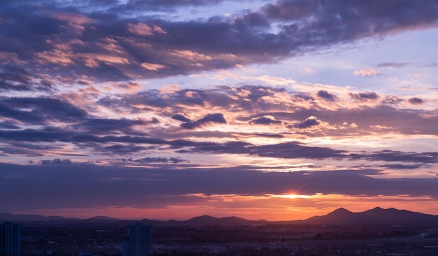 sunset with clouds background summer time beautiful sky