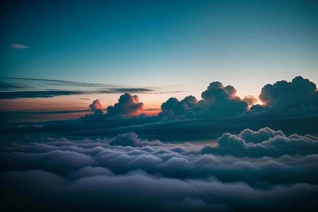 a sunset with clouds and a sunset in the background