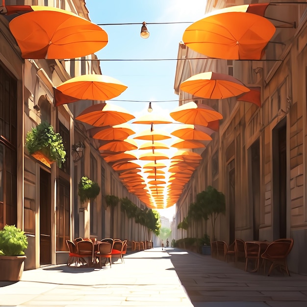 Sunshade on street generative AI