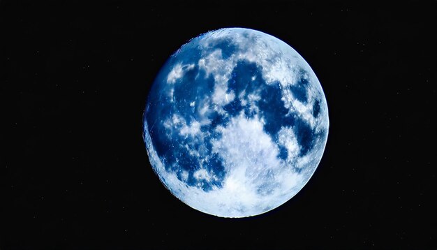 super blue moon on a bright night against the backdrop of a deep black sky