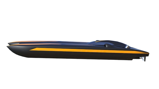 Super boat speed racing Render 3d Illustration