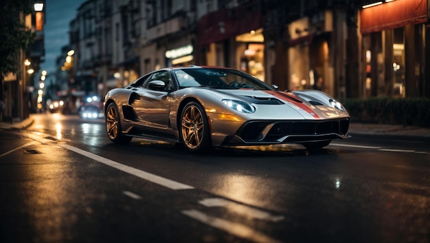 Super Car on Road Image Background