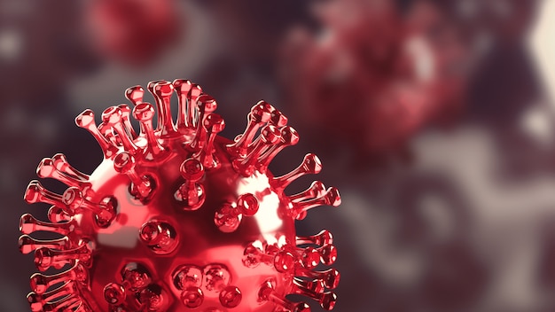 Super closeup Coronavirus COVID-19 in human lung