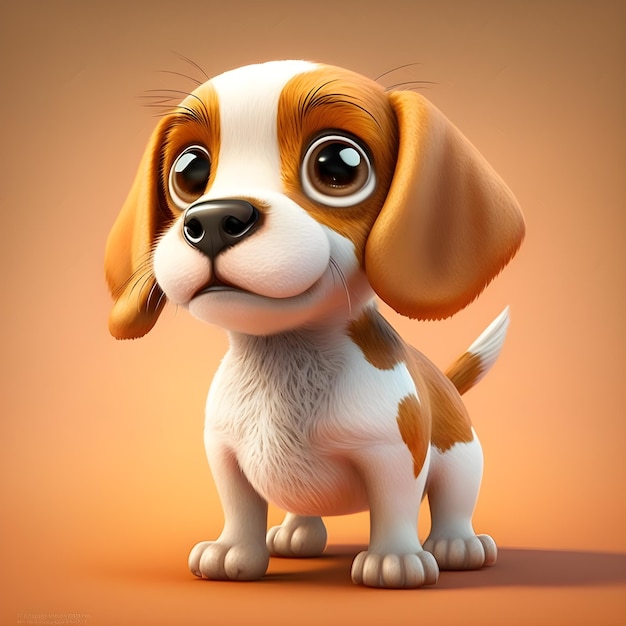 Super cute Beagle in the style of pixar cartoon generative ai