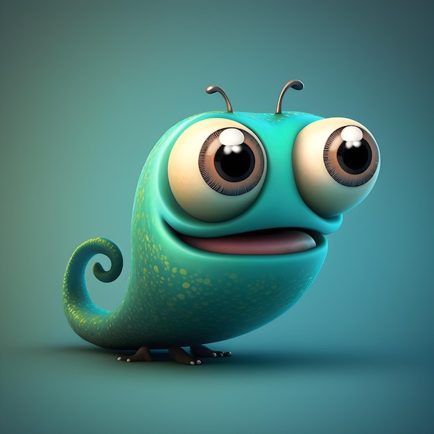 Super cute little Eel rendered in the style of pixar cartoon generative ai