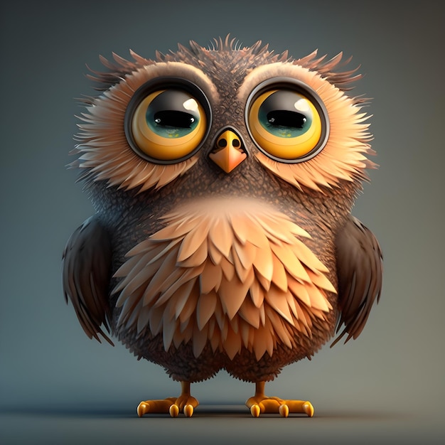 Super cute Owl in the style of pixar cartoon generative ai