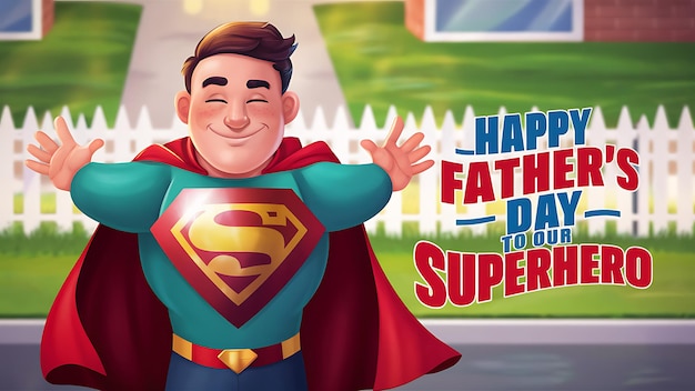 Super Dad with Cape and Shield