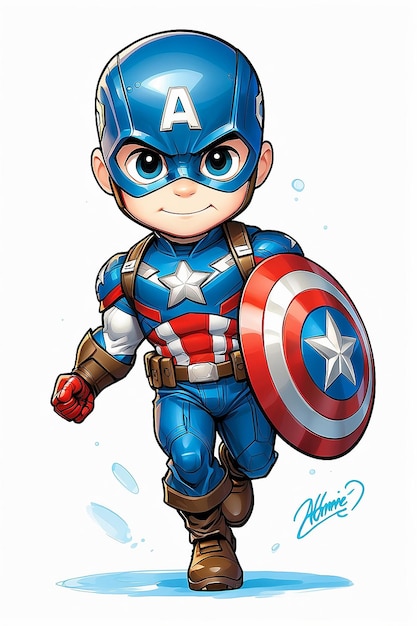 Super hero Character Captain America in Marvel Avengers Endgame Theme