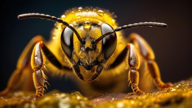 Super macro of Bee