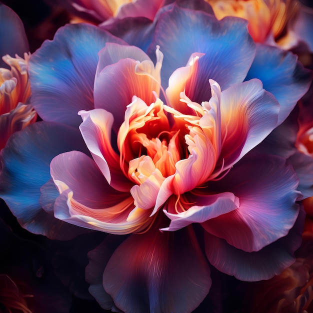 Super Macro Closeup Photo Colorful Overlapping Petals