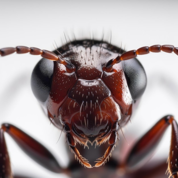 Super macro portrait of an ant