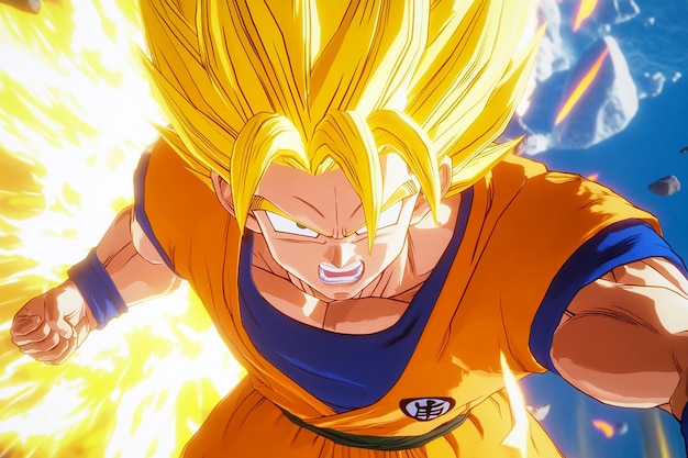 Super Saiyan Son Goku Unleashing Power