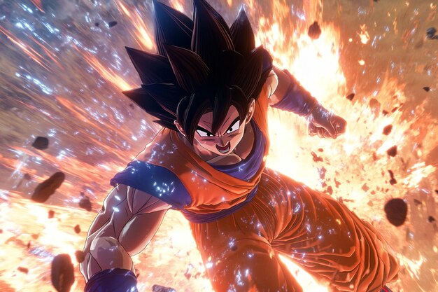 Super Saiyan Son Goku Unleashing Power