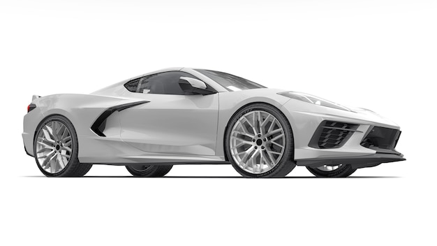 Super sports car on a white background. 3d illustration.