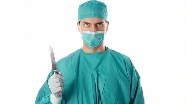 Photo super surgeon holding scalpel in operating room