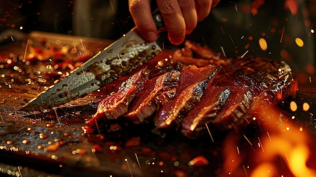 Superb Chef cuts fried lamb ribs