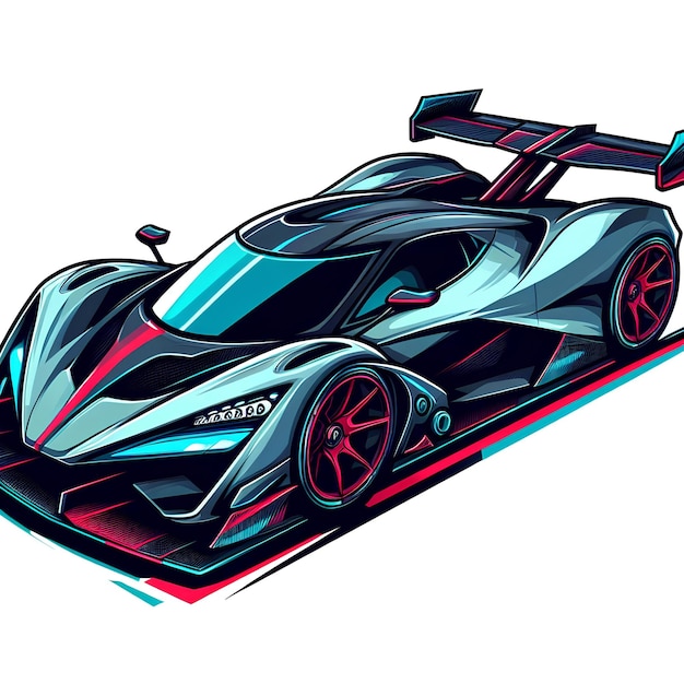 supercar in cartoon style white background