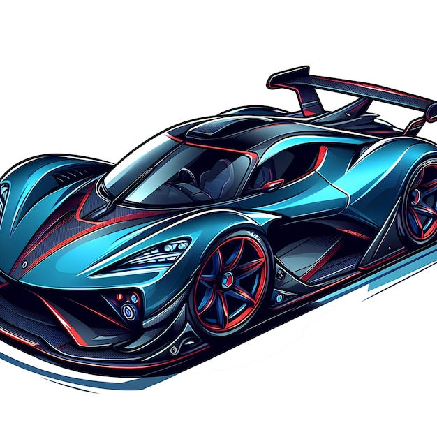 supercar in cartoon style white background