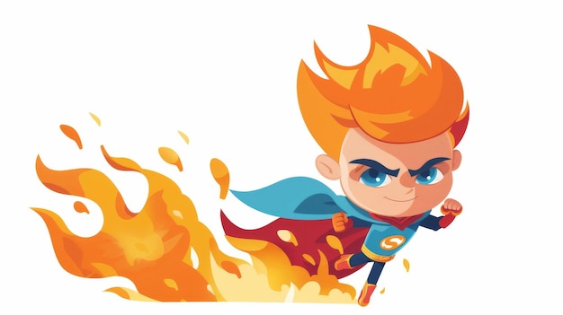 Superhero Baby Boy Fire Sticker