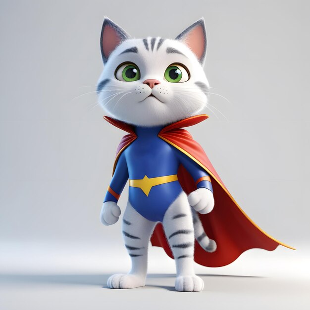 Superhero Cat Standing Proudly