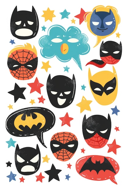 Photo superhero masks with stars