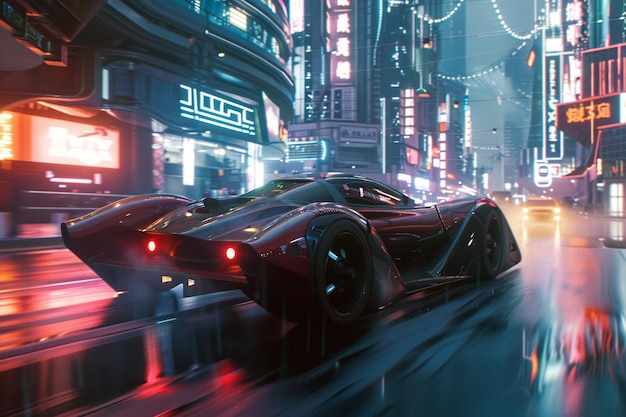 Superhuman speedster racing through futuristic cit