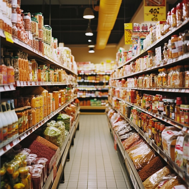 Supermarket aisle with spices and condiments3