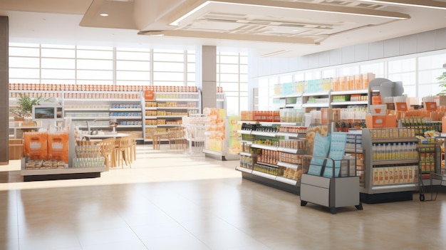 Supermarket interior background wallpaper store shopping