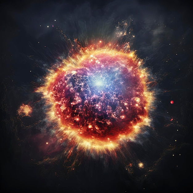 Supernova exploding, space