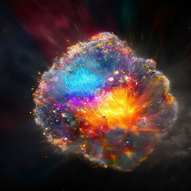 Supernova exploding, space