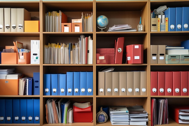 A supply closet stocked with office essentials