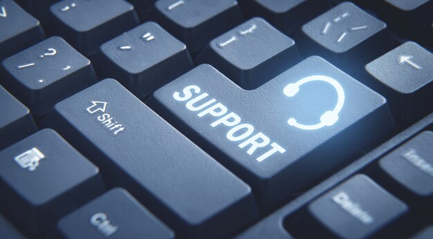 Support. Computer keyboard. Internet. Business. Technology