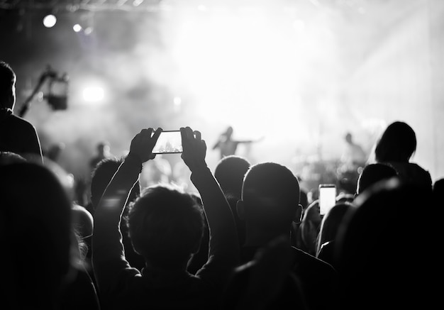 Supporters recording at concert