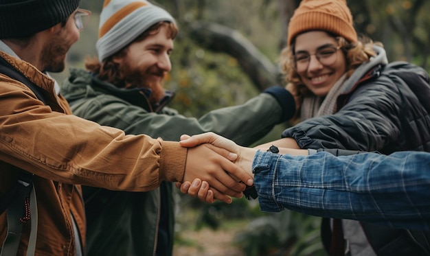 Photo supportive gesture between friends showcasing emotional connection