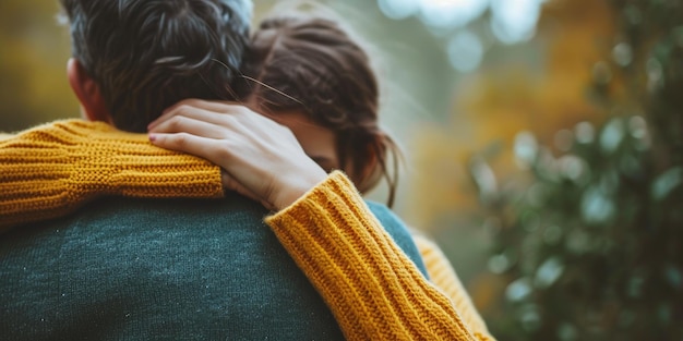 Photo supportive hand on womans shoulder