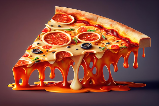 Supreme Pizza lifted slice Generative Ai