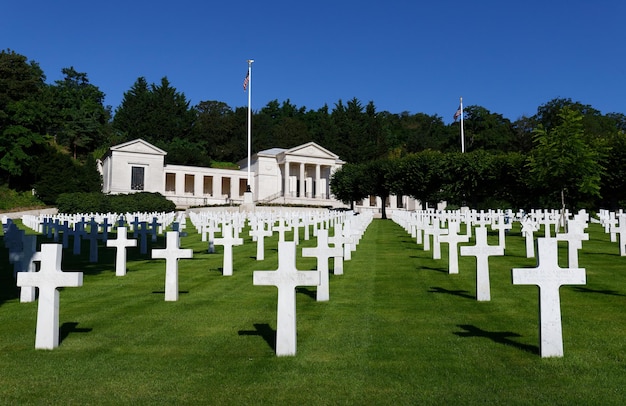 Suresnes American Cemetery located just outside Paris commemorates American service members who lost their lives during World War I and World War II