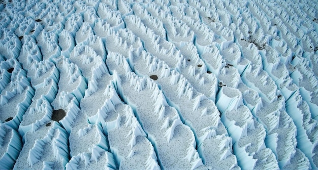 the surface of a blue ice floe is covered in ice