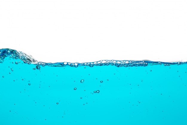 surface of blue water with air bubble