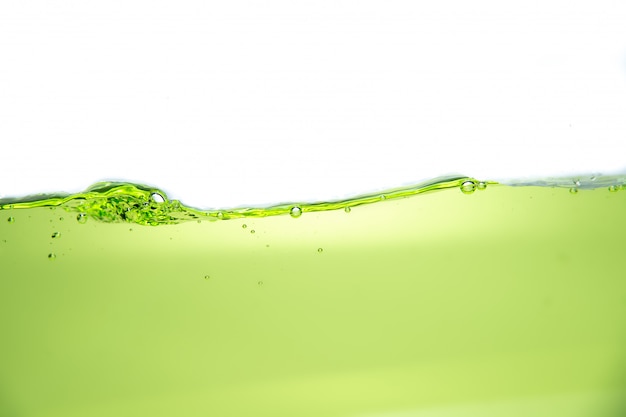 surface of green water with air bubble