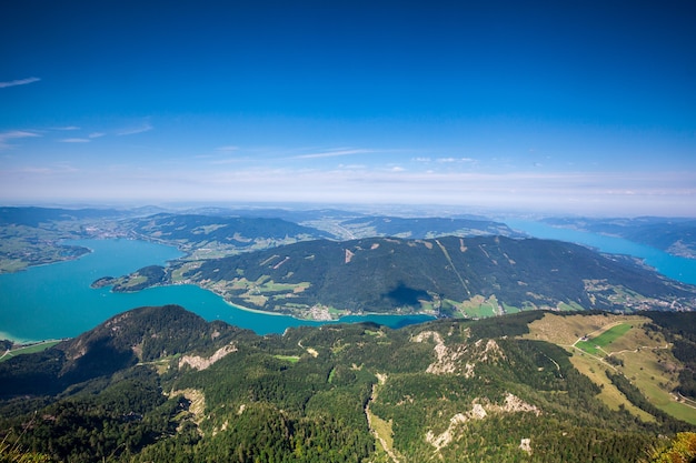 A surfaces panorama mountains in Austria in Alps