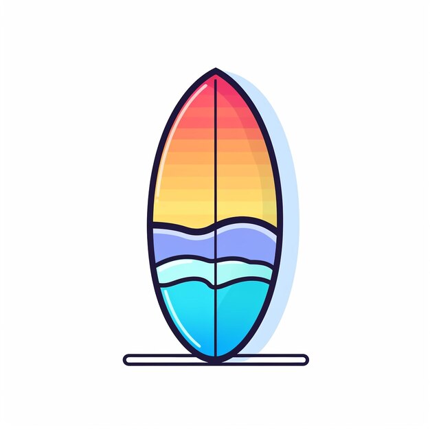 Photo surfboard icon water sports and adventure art logo illustration