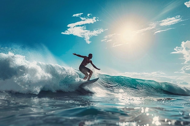 Surfer in ocean wave