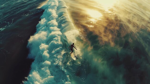 Surfing nature sport background illustration generated by ai