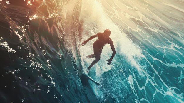 Surfing nature sport background illustration generated by ai